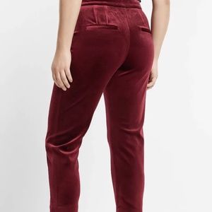 Express super high waisted velvet straight cropped pants Ruby Size 2